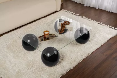 Tavolinë kafeje Nordure, Sera, e zezë, transparente