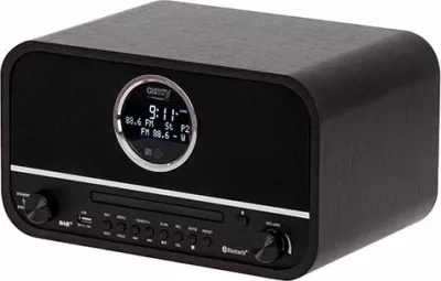 Radio retro CAMRY CR1182, DAB+/FM, CD, Bluetooth 5.0, USB/AUX, 2x15W, përfundim druri, e zezë