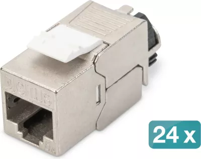 Keystone modul Cat. 6A Digitus DN-93617-24, shielded, intelligent cable manager, set 24 copë, argjendtë