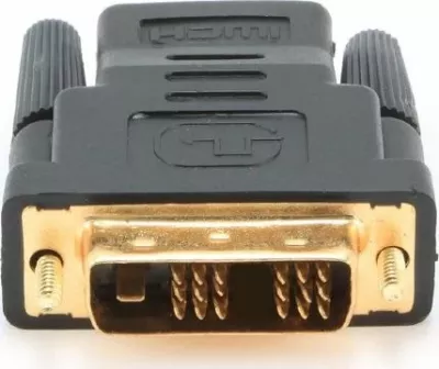 Adapter Gembird A-HDMI-DVI-2 HDMI në DVI-D (HDMI femër - DVI mashkull), gold-plated, Black