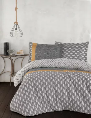 Set mbulesë për jorgan dopio satin Veneto, ngjyrë e zezë, e bardhë, portokalli