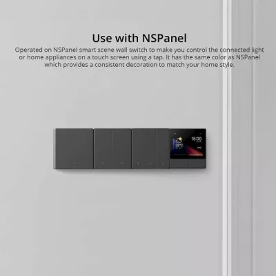 Switch muri smart SONOFF M5-1C-80, Wi‑Fi 2.4GHz, 1-kanal, standard EU, AC 120-240V, gri e errët, single