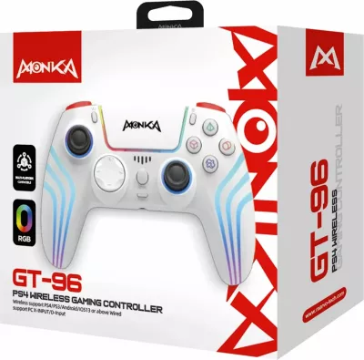 Kontroller lojërash Marvo Monka Contra GT-96, wireless BT4.2, Type-C, 1000mAh, i bardhë