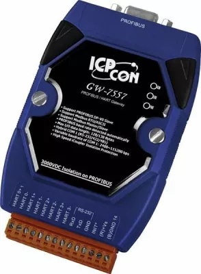 Gateway Moxa 46374 GW-7557-B CR PROFIBUS në 4-kanalësh HART, kaltër