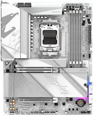 Pllakë amë GIGABYTE X870 AORUS ELITE X3D ICE, AM5, ATX, DDR5, Wi‑Fi 7, 5GbE, USB4, e bardhë