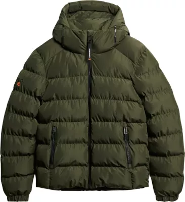 Jakne puffer sportive me kapuç Superdry SDM5011905A për meshkuj, e gjelbër ulliri [Madhësia: XL]