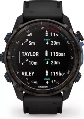 Smartwatch Garmin Descent™ Mk3i  Carbon Grey DLC Titanium / Silicone Black Strap, 51 mm
