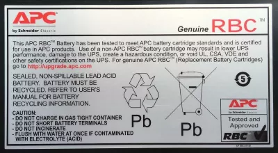 Bateri zëvendësuese, APC, Replacement Battery Cartridge #7 (RBC7), për UPS, hot-swap, e montuar me konektorë, e zezë