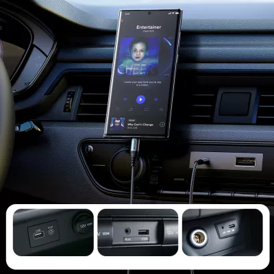 Kabllo audio, Joyroom, SY-A07 Audio Transfer Series, 3.5 mm mini jack në USB-C 1.2 m, e zezë