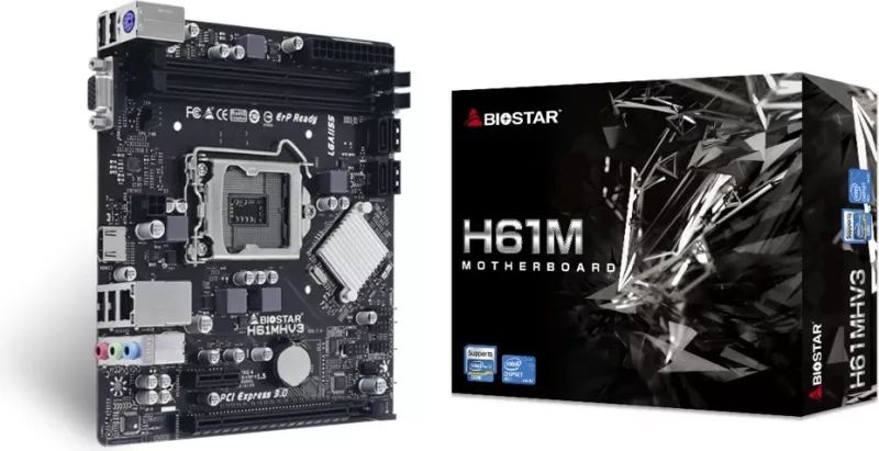 Pllakë amë Biostar H61MHV3, Intel, LGA 1155, DDR3, micro ATX