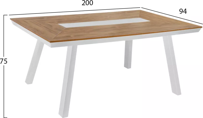 Set kopshti tavolinë & karrige FH11424, 7 pjesë, polywood/të bardha