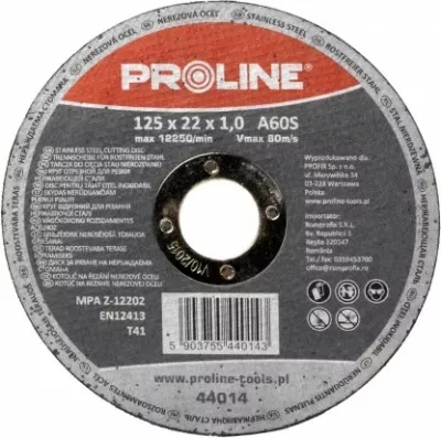 Disk prerës PROLINE T41 125 x 1.0 x 22 mm A60S për inoks