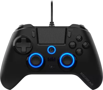Kontroller me kabllo EGOGEAR SC10 RGB, për PS4/PS3/PC, jack 3.5 mm, kabllo 2 m, i zi