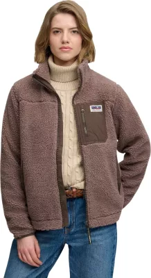 Duks fleece për femra Superdry Heritage Zip Through SDW2012736A, kafe [Madhësia: L]