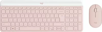 Set tastierë + Maus wireless Logitech Slim Wireless Combo MK470, layout SLO, 2.4 GHz, rozë