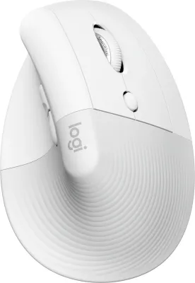 Maus Logitech Lift për Biznes, vertikal, 6 butona, wireless, Bluetooth, Bolt USB, ngjyrë e bardhë