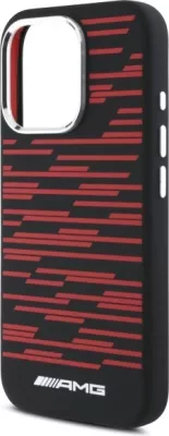 Mbështjellës silikoni AMG Mercedes për iPhone 16 Pro Max, MagSafe, Zi
