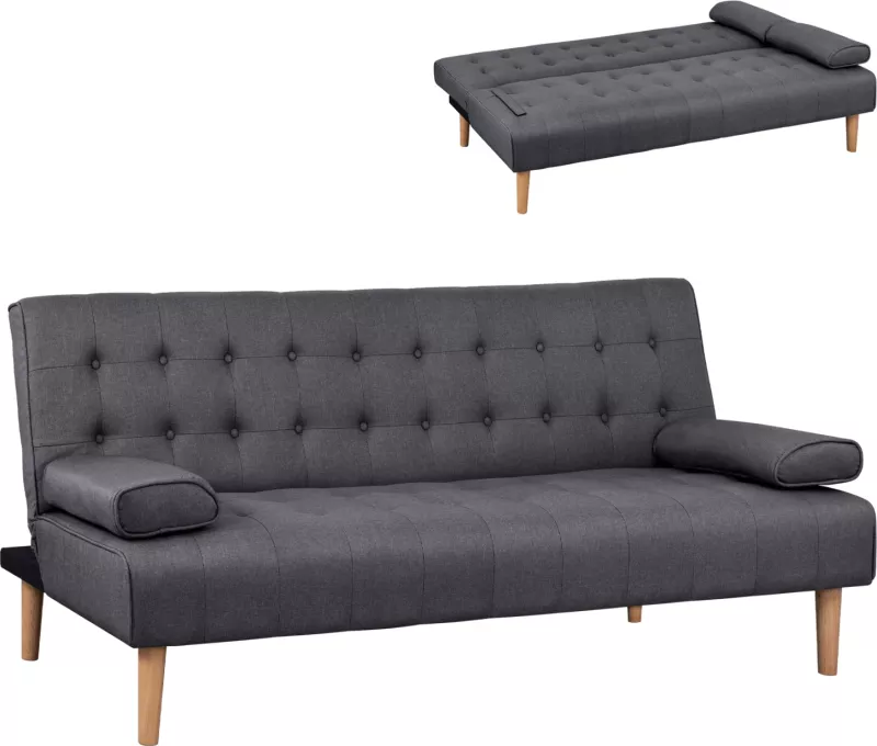 Krevat divan Wanda FH3149.01, material gri dhe 2 jastëk 190x84x83cm