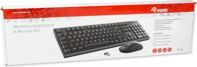 Tastierë me maus wireless Equip, QWERTY ES, full-size, e zezë