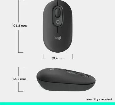 Maus Logitech POP 910-007412 4000 DPI Bluetooth wireless Graphite