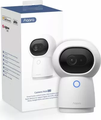 Kamerë IP smart me hub Aqara Camera Hub G3 2K (1296p), Zigbee 3.0, Wi‑Fi, pan/tilt 360°, e bardhë