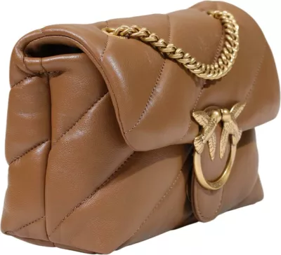 Çantë krahu Pinko Love Puff Mini CL Sheep Nappa 100039 A0F2, kafe