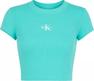 Maicë për femra Calvin Klein Jeans Monogram Baby Tee LV047AB802, turkeze [Madhësia: L]
