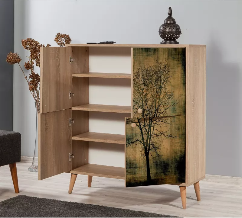 Dollap multifunksional Hanah Home, Multilux - 729, ngjyrë lisi Sonoma