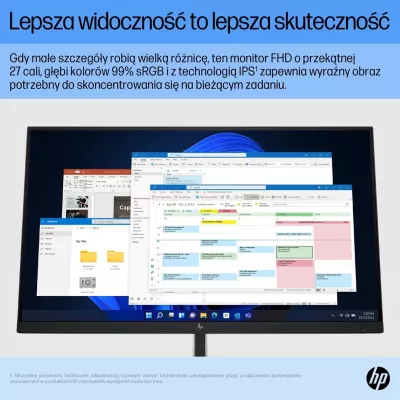 Monitor HP E27 G5, 27", Full HD, 75Hz, i zi/argjend