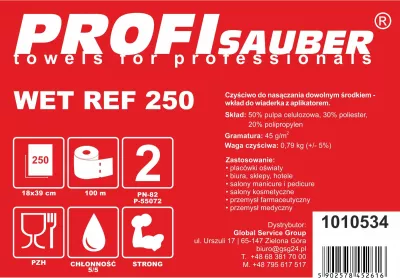 Lecka profesionale Profi Sauber WET REF 250, rrotull, 100m, e bardhë