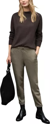 Pantallona për femra Street One Bonny Buckle Piquee 379784, kafe [Madhësia: W34 L28]
