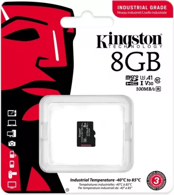 Kartelë memorie Kingston Industrial MicroSDHC 8 GB, e zezë