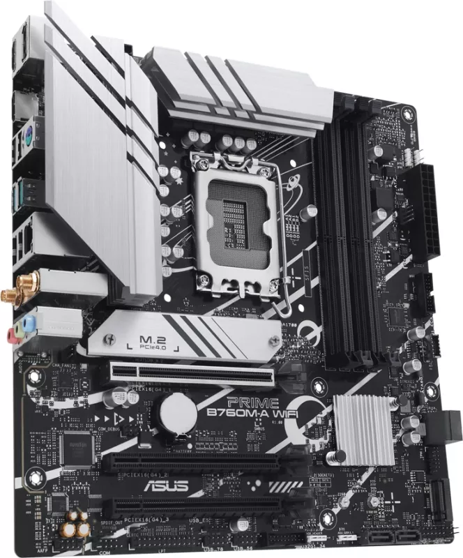 Pllakë amë ASUS PRIME B760M-A WIFI, LGA1700, mATX, Intel B760, DDR5, 2x M.2, 4x SATA, 2.5Gb Ethernet, WiFi 6, Bluetooth 5.2