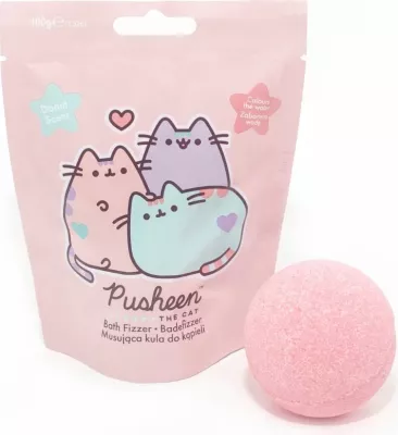 Bombol banje Pusheen Sparkling Bath Bomb Strawberry për femra, 100g