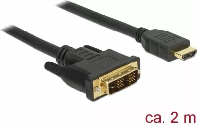 Kabllo HDMI në DVI-D DeLOCK 85584, 2m, gold plated