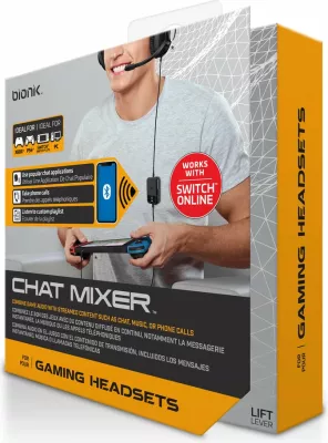 Mixer audio për chat Bionik Chat Mixer, 3.5mm me kabllo + Bluetooth, për Nintendo Switch/Switch Lite/PS5/PS4/Xbox Series X/S/Xbox One, i bardhë, set