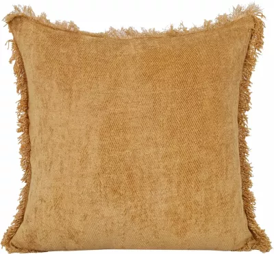 Jastëk dekorativ BELUD, 45x45cm, material poliester, ngjyrë mustard