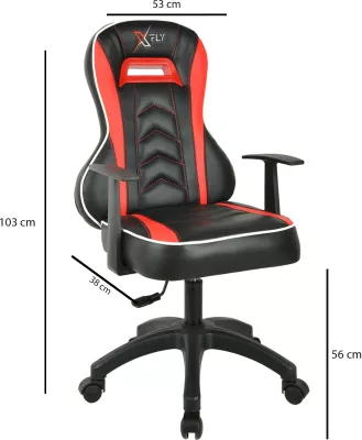 Karrige gaming Skye Decor, XFly Luppo, e kuqe