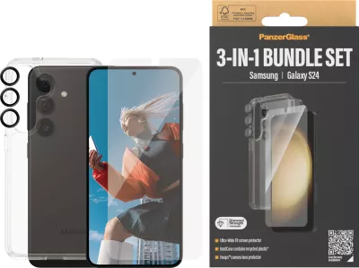 Mbështjellës PanzerGlass 3-in-1 për Samsung Galaxy S24 Ultra-Wide Fit transparent