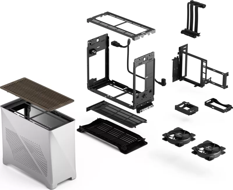 Kasë Fractal Design Era 2, Mini Tower, Silver