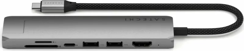 Adapter Satechi 7w1 ST-P7S, USB-C, HDMI 4K, Ethernet, ngjyrë gri