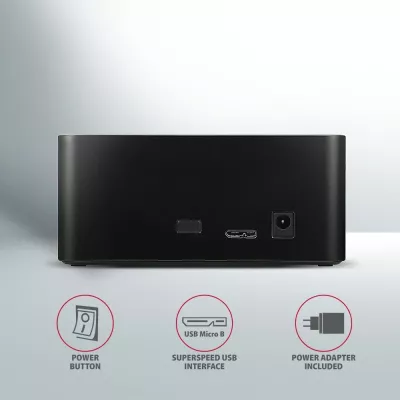Docking station AXAGON ADSA-SN për HDD/SSD 2.5"/3.5", USB 3.2 Gen 1, e zezë