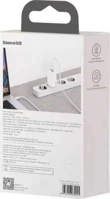 Karikues muri Baseus GaN2 Lite CCGAN2L-B02 65W 1x USB-C + 1x USB-A i bardhë