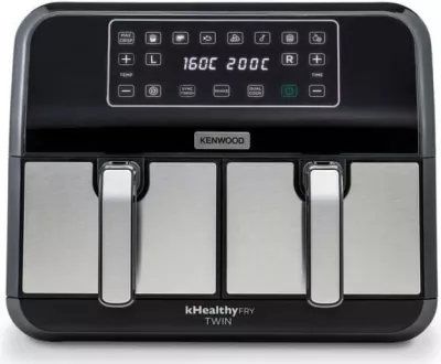 Fritëz me ajër Kenwood HFM20.000MB Twin 2x4L 8L total, dual-zone, e zezë/argjend