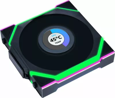 Ventilator kompjuteri Lian Li UNI FAN SL Wireless LCD 120, 120mm ARGB, LCD 1.6\", 4-pin PWM, 1900rpm, i zi, 1 copë (12SLLCD1W1B)
