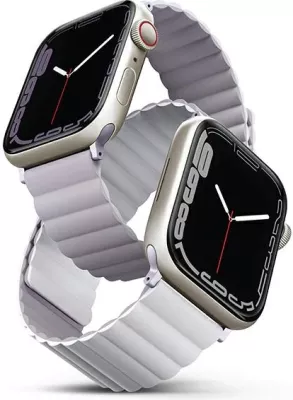 Rrip silikoni për Apple Watch UNIQ Revix, 42/44/45/49mm, dyngjyrësh vjollcë-e bardhë