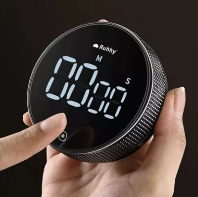 Timer digjital Tadar 5900779944022, magnetik, LCD, 0–99 min 55 sek, 3xAAA, e argjendtë