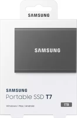 Disk SSD i jashtëm Samsung Portable T7, 1 TB, USB- C, hiri
