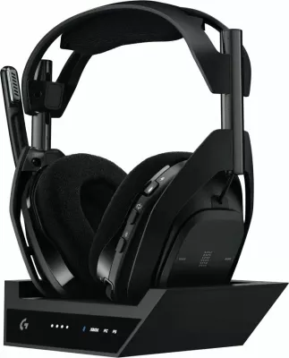 Kufje gaming Logitech Astro A50 Gen5 (939-002224), wireless, USB/USB-C, me stacion karikimi, të zeza