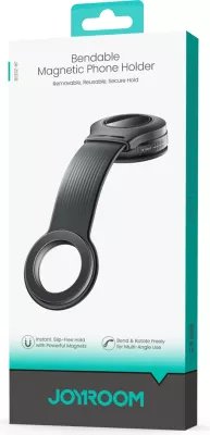 Mbajtëse magnetike telefoni për veturë Joyroom JR-ZS518, krah fleksibil, montim në xham/dashbord, e zezë